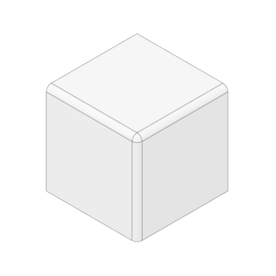 60-270-2 MODULAR SOLUTIONS PART END CAP FOR 3-WAY BODY CONNECTION, SQUARE, GRAY, USED WITH 40-010-1